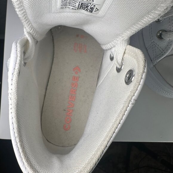 Converse Chuck Taylor All Star Move Leather Platform High-Top Sneakers White 8 - Picture 12 of 15